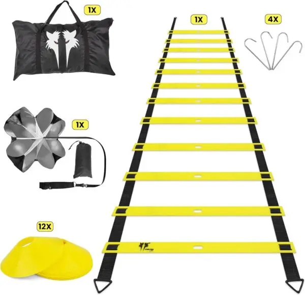 20ft Sports Agility Ladder for Men, Women, and Kids – Speed & Agility Training Equipment for Soccer, Football, Tennis, and More