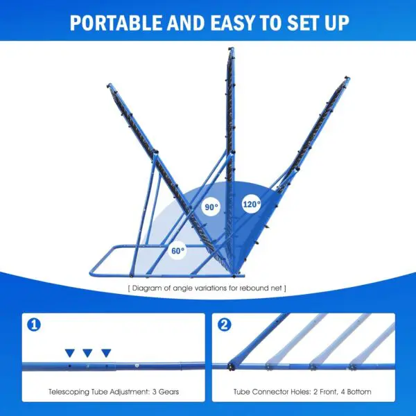 Winthai Soccer Rebounder Net – Adjustable Angle Soccer Training Tool for Passing, Control & Precision, Quick Setup for Kids, Teens & Adults - Image 8
