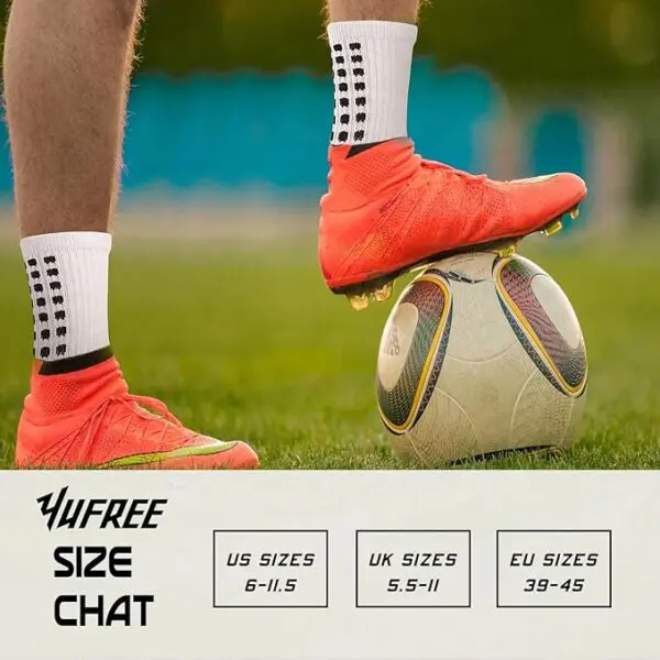 Yufree Grip Soccer Socks – Anti-Slip Athletic Socks for Football, Basketball & Sports (4 Pairs) - Image 6