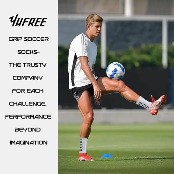 Yufree Grip Soccer Socks – Anti-Slip Athletic Socks for Football, Basketball & Sports (4 Pairs) - Image 5