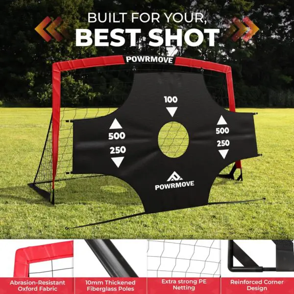 Soccer Goals for Backyard - Portable Soccer Goals Set of 2 with Pump, Cones, Training Ladder, Size 4 Ball and Carry Bag - 6FT x 4FT Soccer Nets, Durable Soccer Equipment for Kids and Adults - Image 4
