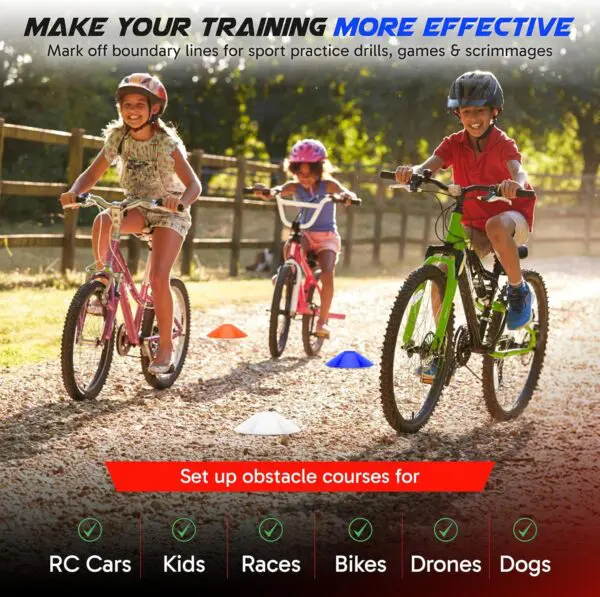 Pro Disc Cones (Set of 50) – Agility Soccer Cones with Carry Bag & Training Guide - Image 8