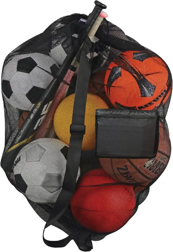 Keeble Outlets Extra Large Sports Ball Bag – Heavy Duty Mesh Soccer Ball Bag with Drawstring & Shoulder Strap - Image 6