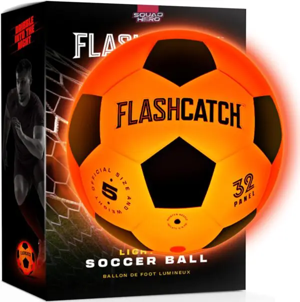 Light-Up Soccer Ball – Glow in the Dark Size 5 | Cool Gifts for Kids & Teens (Ages 8-15+)