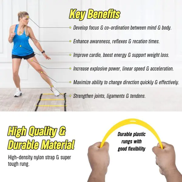 20ft Sports Agility Ladder for Men, Women, and Kids – Speed & Agility Training Equipment for Soccer, Football, Tennis, and More - Image 6