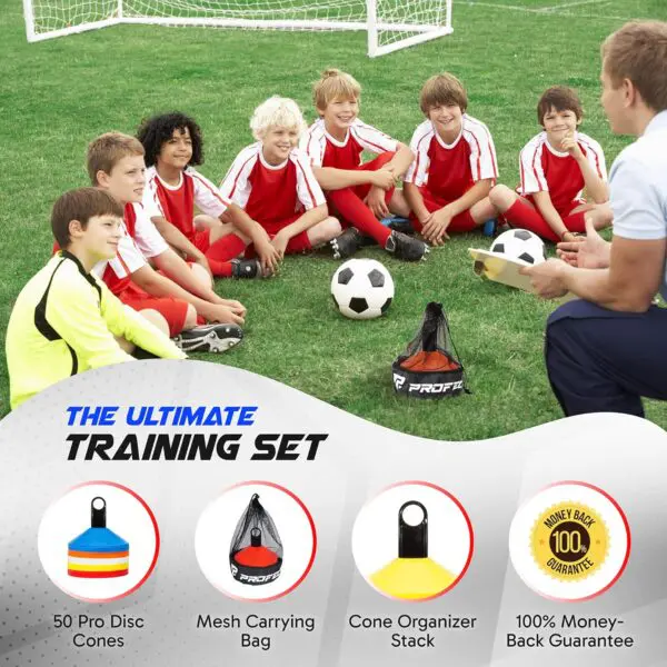 Pro Disc Cones (Set of 50) – Agility Soccer Cones with Carry Bag & Training Guide - Image 6