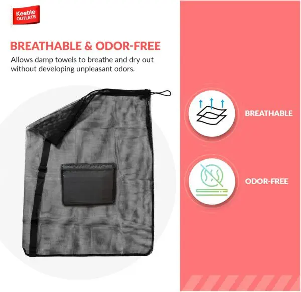 Keeble Outlets Extra Large Sports Ball Bag – Heavy Duty Mesh Soccer Ball Bag with Drawstring & Shoulder Strap - Image 3