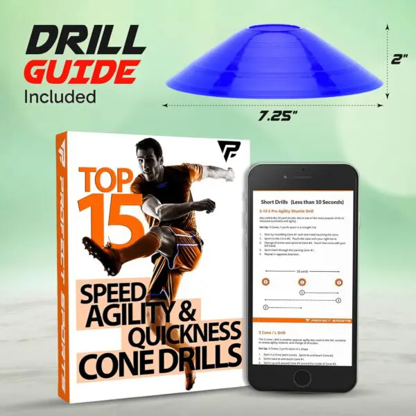 Pro Disc Cones (Set of 50) – Agility Soccer Cones with Carry Bag & Training Guide - Image 7