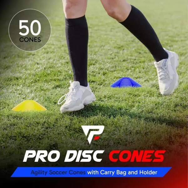 Pro Disc Cones (Set of 50) – Agility Soccer Cones with Carry Bag & Training Guide - Image 5