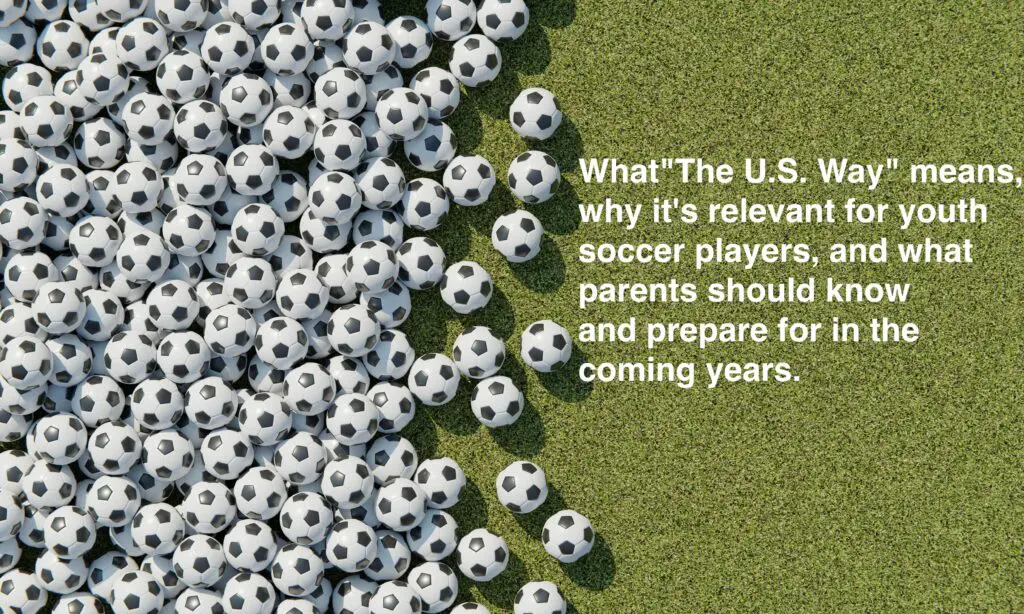 Scattered soccer balls on a soccer field