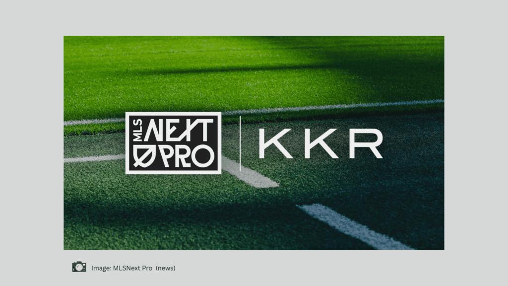 MLS NEXT Pro and KKR investment graphic highlighting new lower-division U.S. soccer partnership