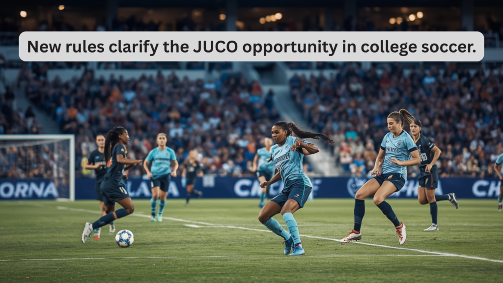 NJCAA changes put JUCO soccer back in focus as college players compete in a stadium, highlighting new junior college eligibility and transfer reforms.