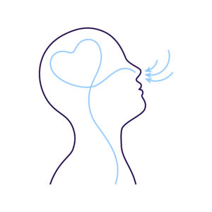 Drawing of air going in through the nostrlis