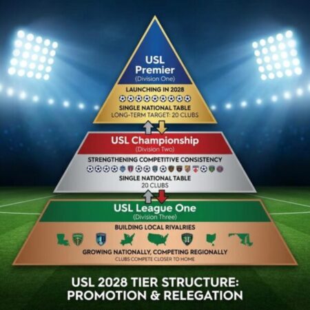 USL Pyramid as of 2028. USL Premier. Promotion and relegation.