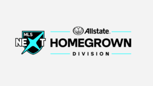 Allstate Homegrown Division logo combining Allstate and MLS NEXT branding for the league’s top youth tier