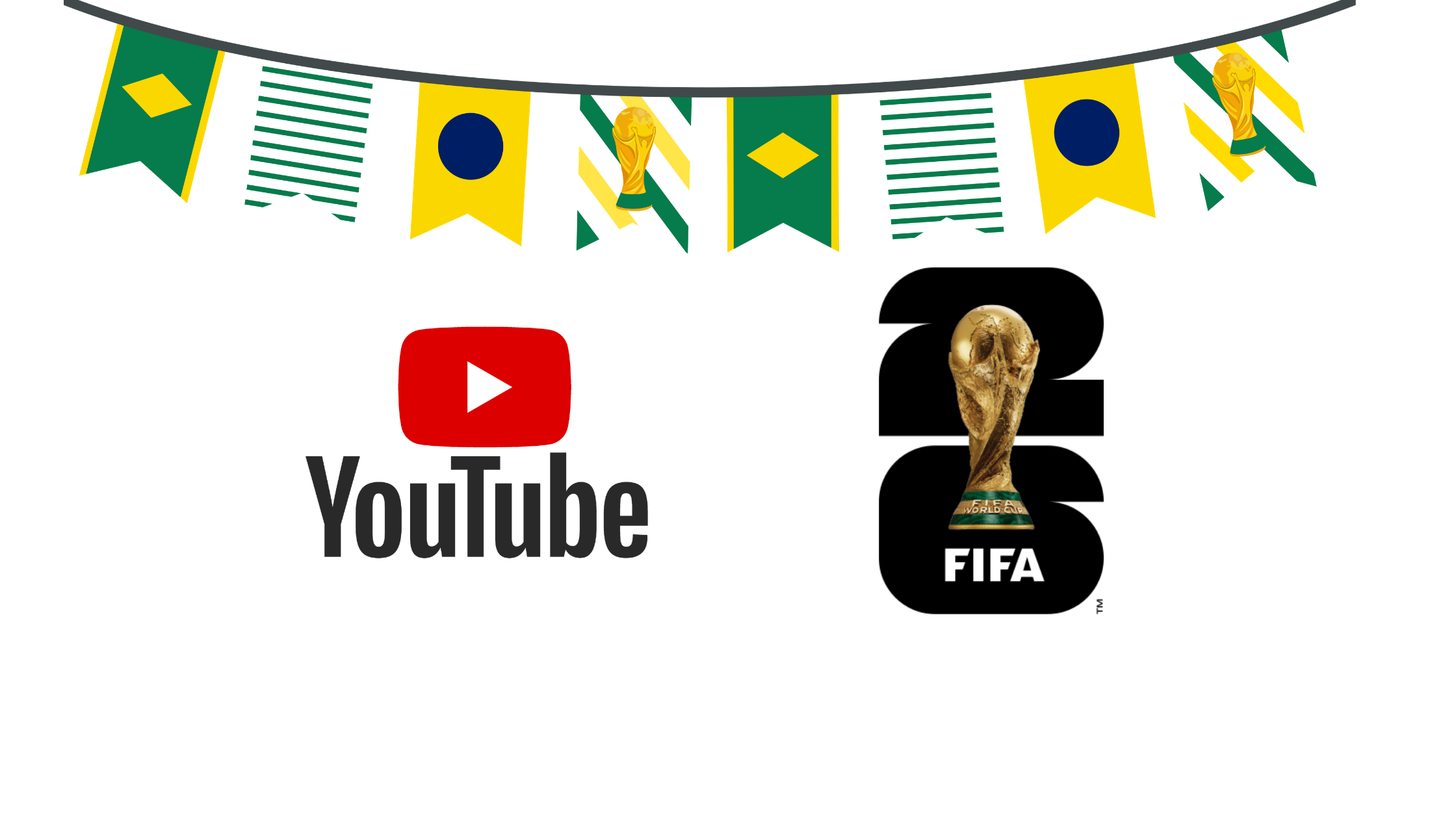 image featuring YouTube and FIFA log - new announcment YouTube to Bring 2026 FIFA World Cup Action Closer to Fans and Families