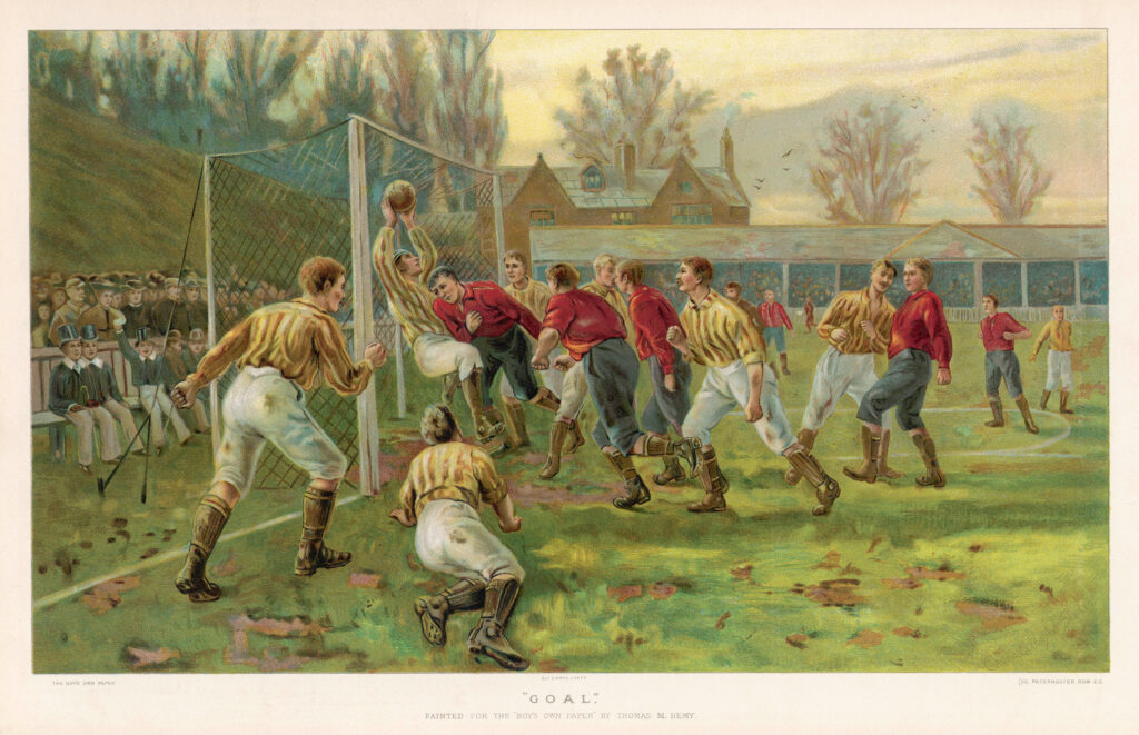 Youth soccer players on a field in the United States, representing the evolution of the U.S. youth soccer system