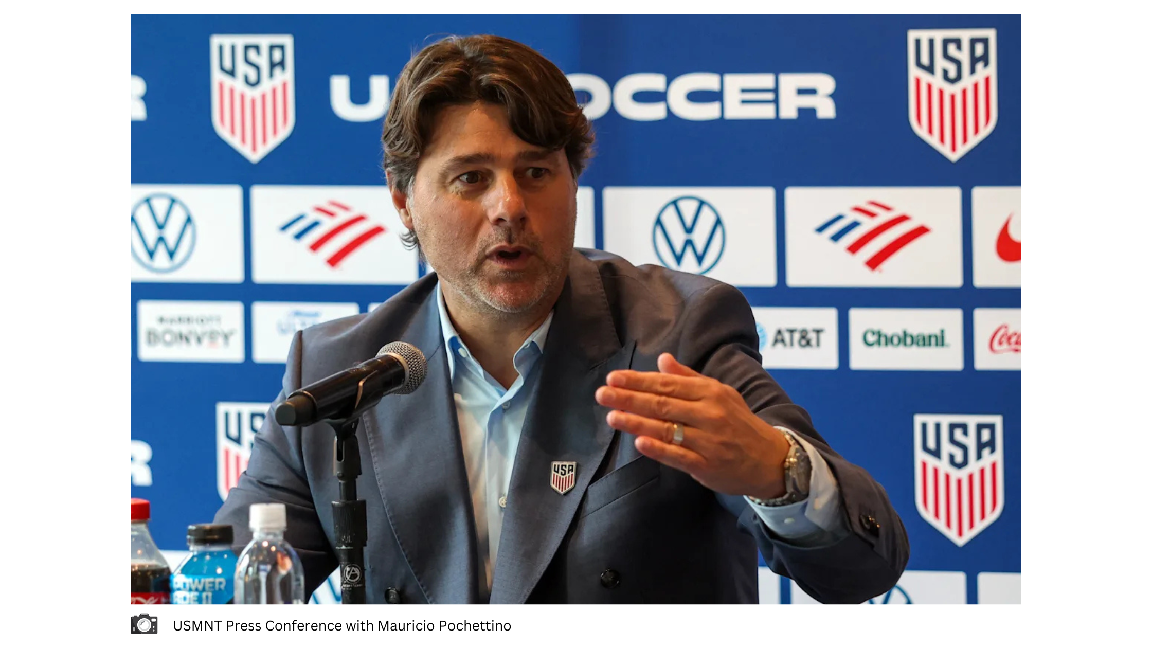 USMNT head coach Pochettino speaking at World Cup roster press conference about player selection, leadership, and communication