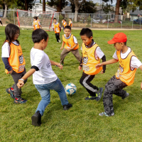Soccer forward program kids playing